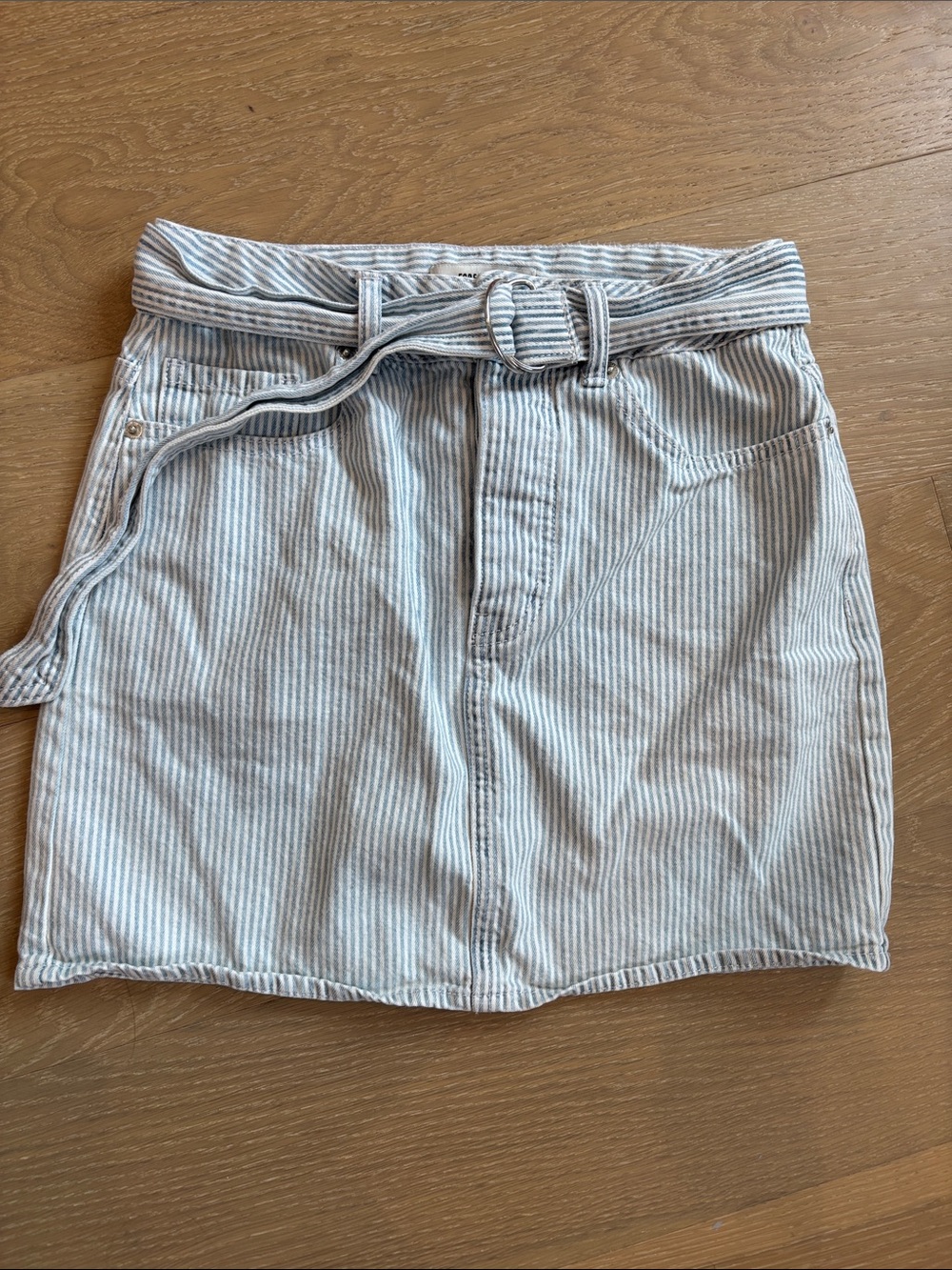 Striped Belted Mini Skirt
